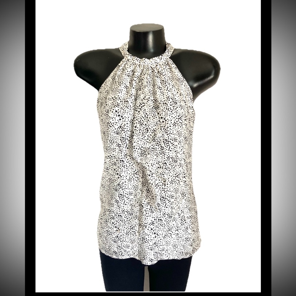 ANN TAYLOR silk PRINTED halter Blouse Top lined…SHE Classy! SIZE: 2 EUC!